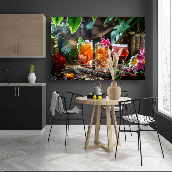Minimalistische Drankjes Compositie canvas met baklijst