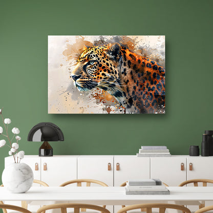 Abstract modern schilderij van een luipaard acrylglas