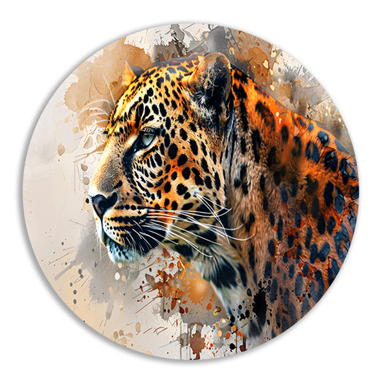 Abstract modern schilderij van een luipaard forex muurcirkel