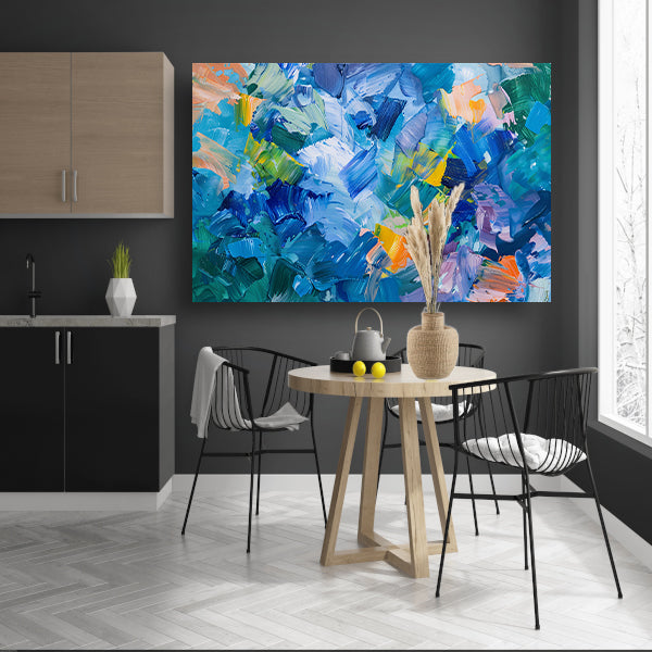 Abstract kleurrijk olieverfschilderij voor moderne ruimtes poster