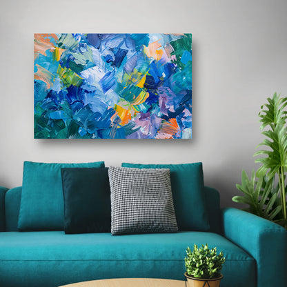 Abstract kleurrijk olieverfschilderij voor moderne ruimtes poster