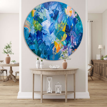 Abstract kleurrijk olieverfschilderij voor moderne ruimtes forex muurcirkel