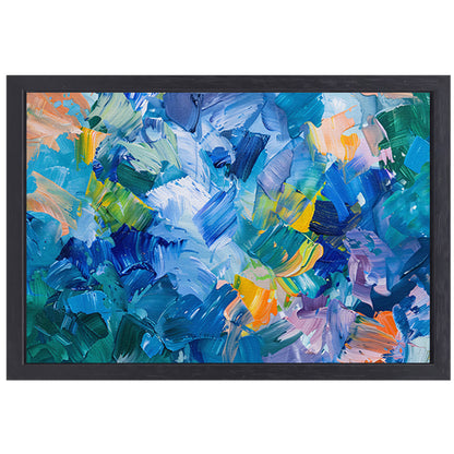 Abstract kleurrijk olieverfschilderij voor moderne ruimtes canvas met baklijst