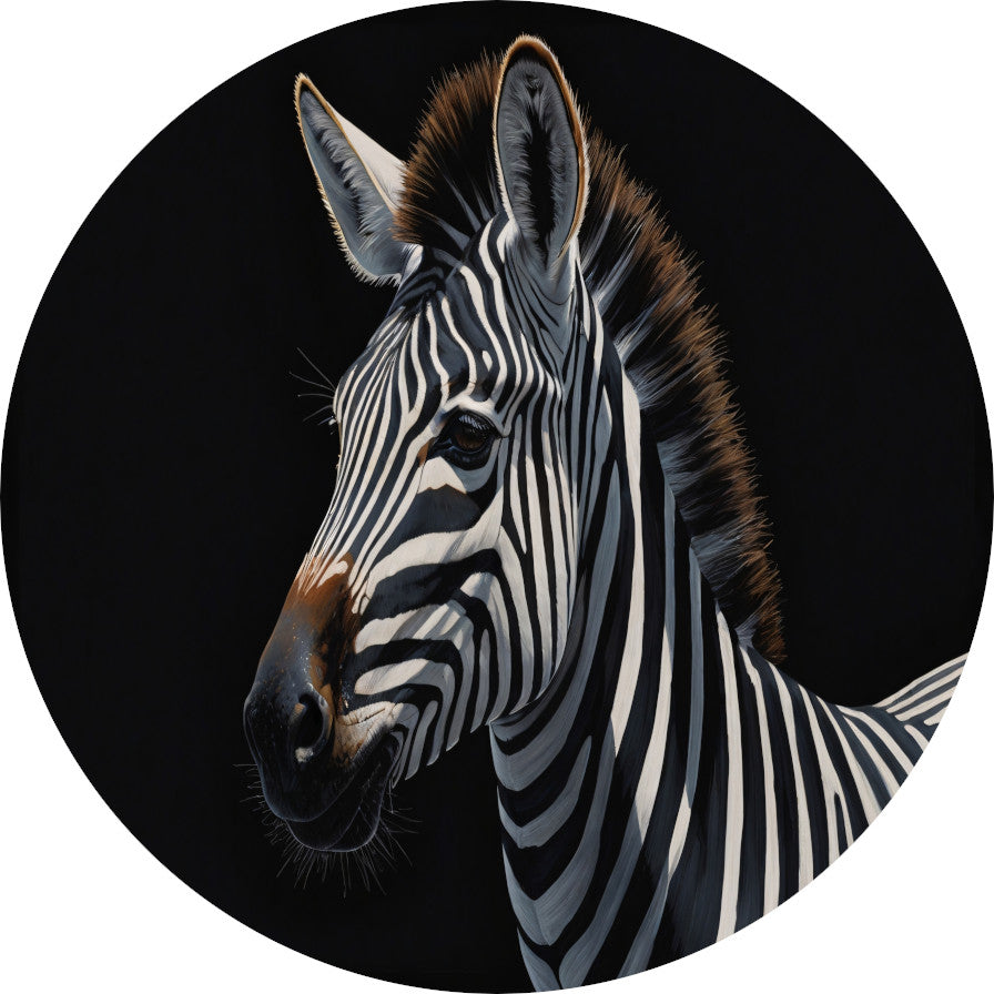 Elegante Zebra in Monochrome Majesteit forex muurcirkel