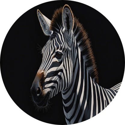 Elegante Zebra in Monochrome Majesteit forex muurcirkel