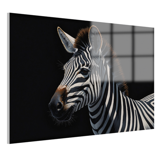 Elegante Zebra in Monochrome Majesteit acrylglas