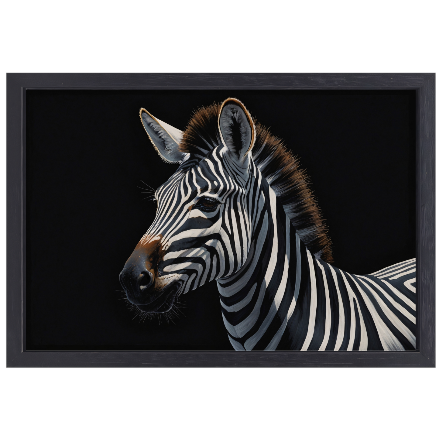 Elegante Zebra in Monochrome Majesteit canvas met baklijst