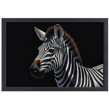 Elegante Zebra in Monochrome Majesteit canvas met baklijst