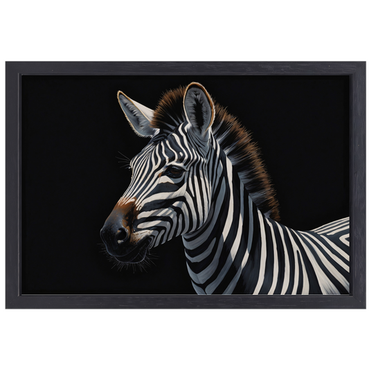 Elegante Zebra in Monochrome Majesteit canvas met baklijst