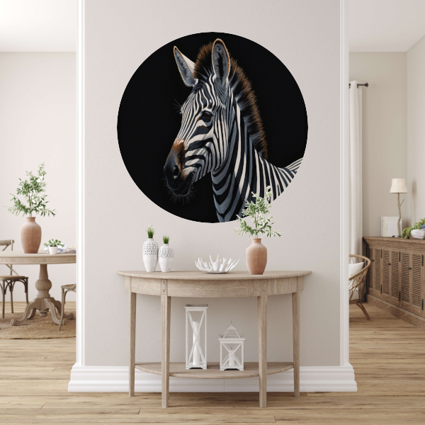 Elegante Zebra in Monochrome Majesteit forex muurcirkel