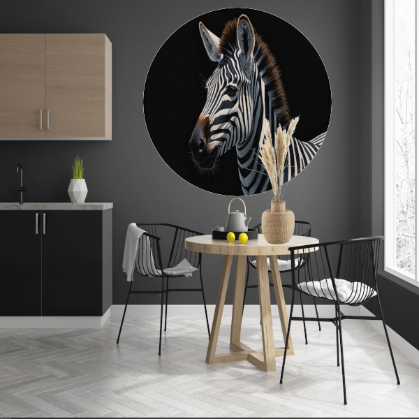Elegante Zebra in Monochrome Majesteit forex muurcirkel