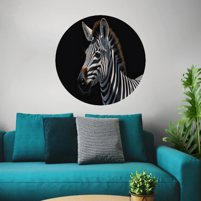 Elegante Zebra in Monochrome Majesteit forex muurcirkel