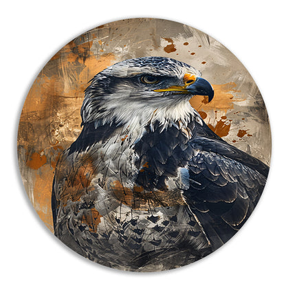 Abstracte adelaar in dynamische expressie aluminium muurcirkel