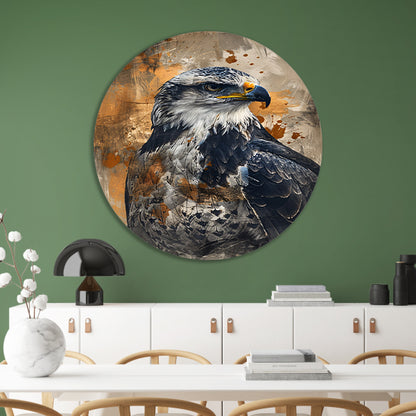 Abstracte adelaar in dynamische expressie aluminium muurcirkel