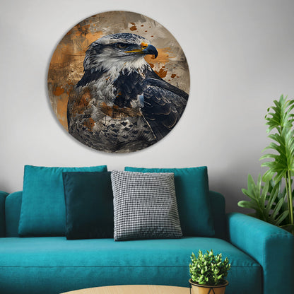 Abstracte adelaar in dynamische expressie aluminium muurcirkel