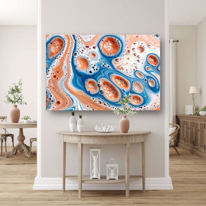 Abstracte kunst met bellen en vloeistof poster