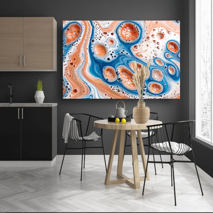 Abstracte kunst met bellen en vloeistof poster