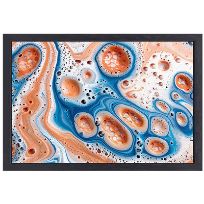 Abstracte kunst met bellen en vloeistof canvas met baklijst