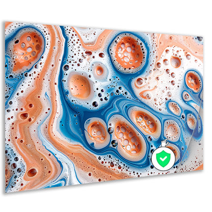 Abstracte kunst met bellen en vloeistof poster