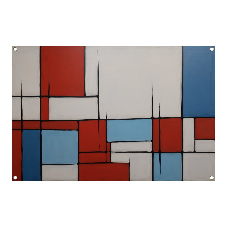 Abstracte Harmonie in Rood en Blauw tuinposter