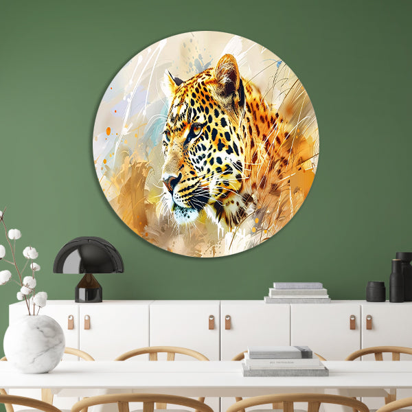 Abstract schilderij van een luipaard forex muurcirkel