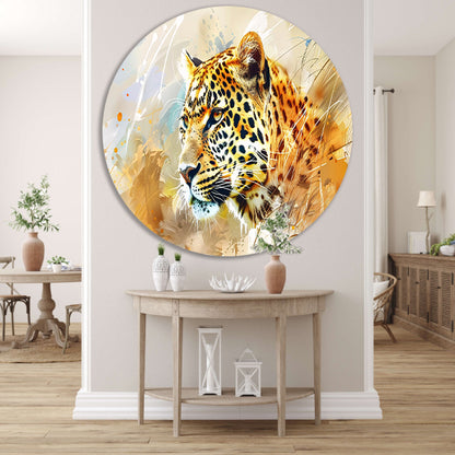 Abstract schilderij van een luipaard forex muurcirkel