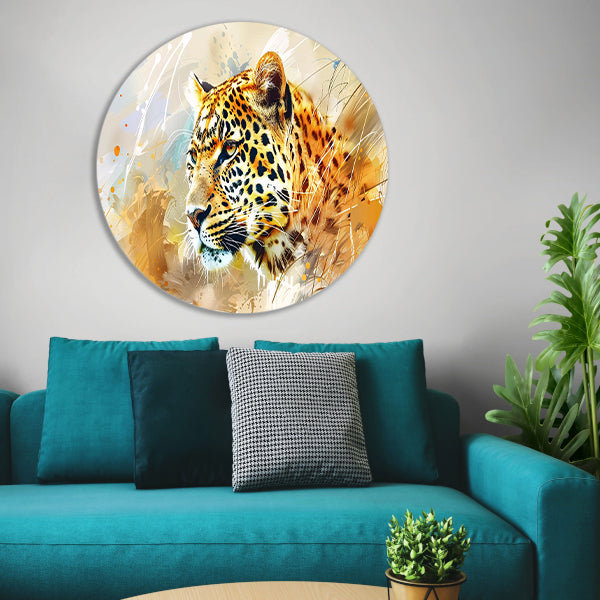 Abstract schilderij van een luipaard forex muurcirkel