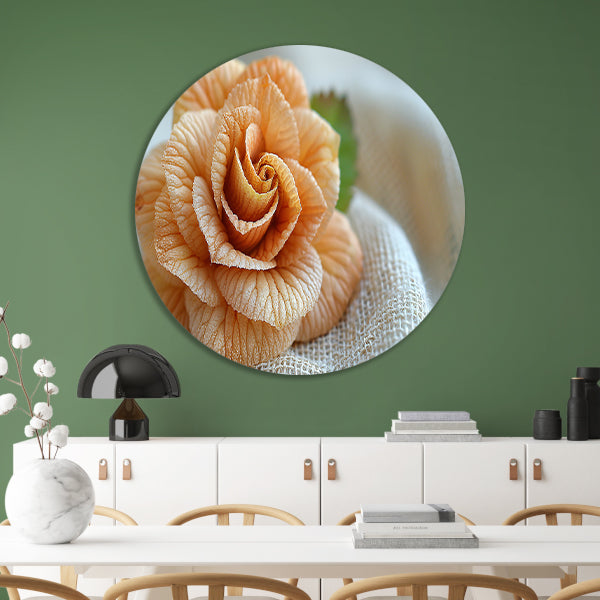 Oranje Bloem met Delicate Textuur forex muurcirkel