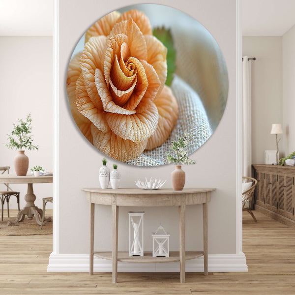 Oranje Bloem met Delicate Textuur forex muurcirkel