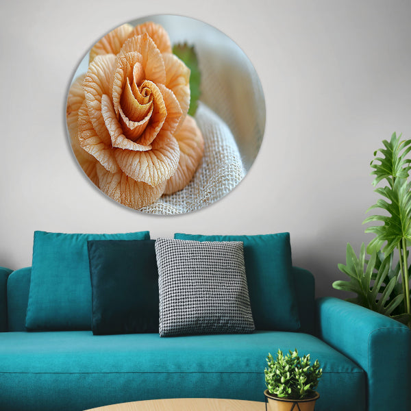 Oranje Bloem met Delicate Textuur forex muurcirkel
