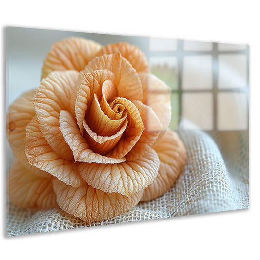 Oranje Bloem met Delicate Textuur acrylglas