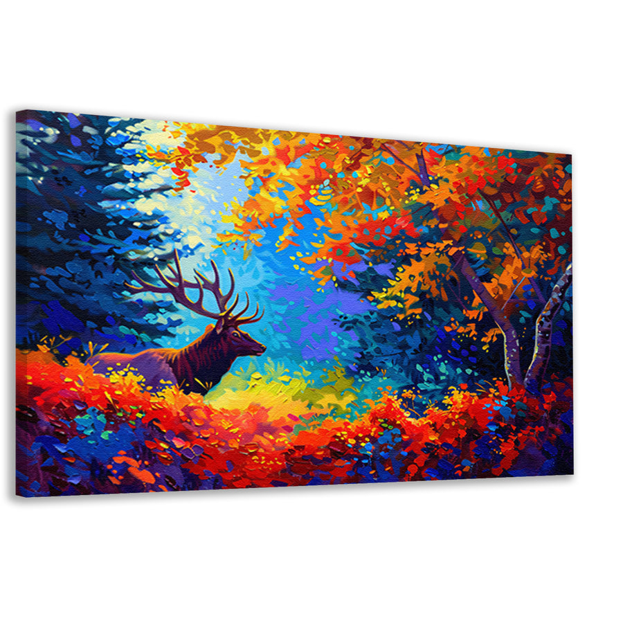 Kleurrijk abstract hert in bos canvas
