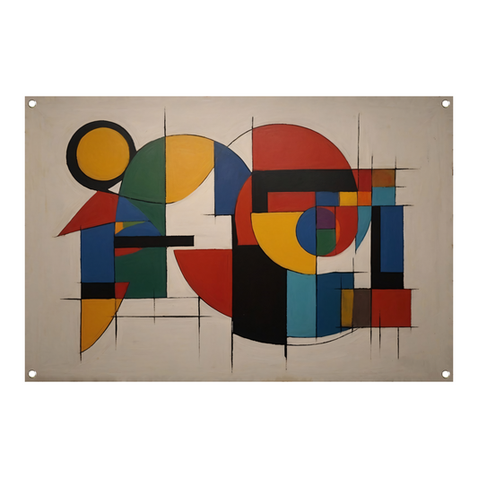 Geometrische Abstractie in Primaire Kleuren tuinposter