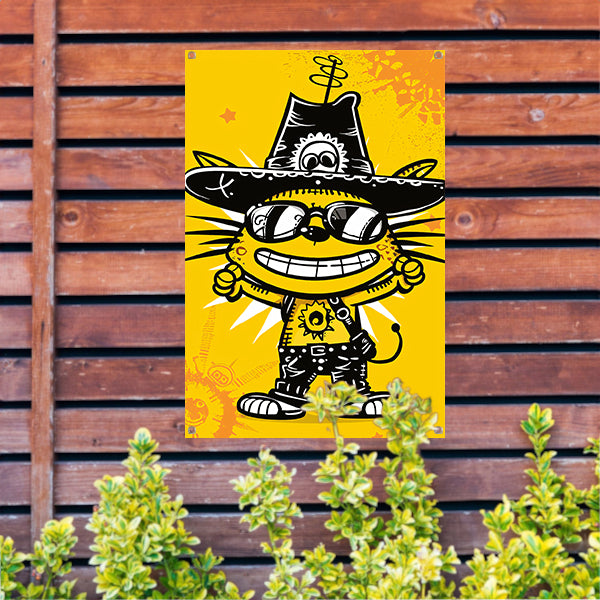 Coole Graffiti Kat met Zonnebril tuinposter