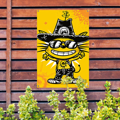 Coole Graffiti Kat met Zonnebril tuinposter