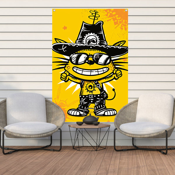 Coole Graffiti Kat met Zonnebril tuinposter
