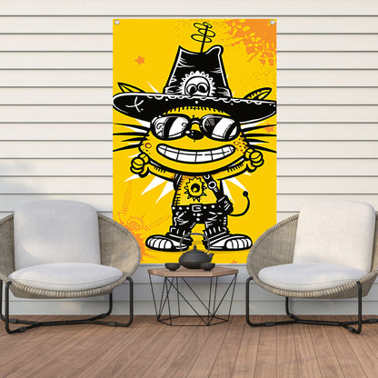 Coole Graffiti Kat met Zonnebril tuinposter