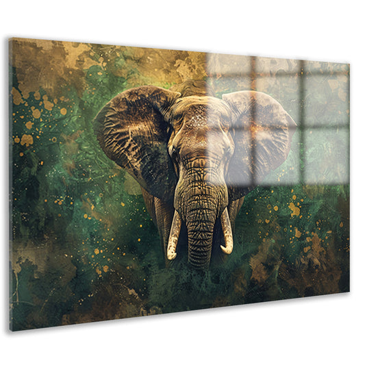 Mysterieus olifantenportret in rustieke stijl acrylglas