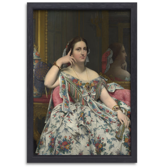 Madame Moitessier - Jean-Auguste-Dominique Ingres canvas met baklijst