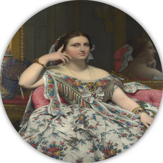 Madame Moitessier - Jean-Auguste-Dominique Ingres aluminium muurcirkel