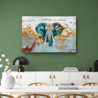 Dynamische abstracte olifant bij zee acrylglas