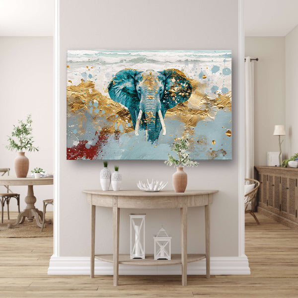 Dynamische abstracte olifant bij zee acrylglas
