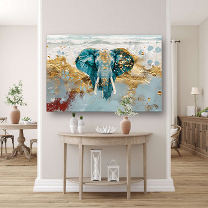 Dynamische abstracte olifant bij zee acrylglas