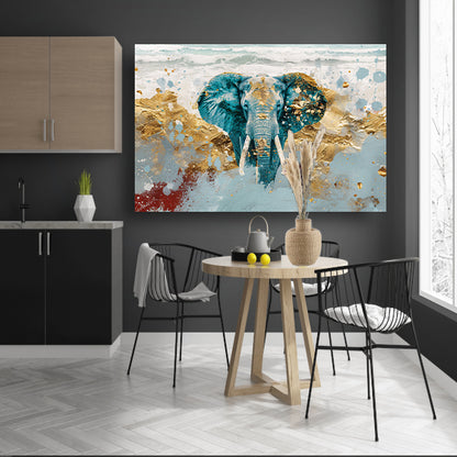 Dynamische abstracte olifant bij zee acrylglas