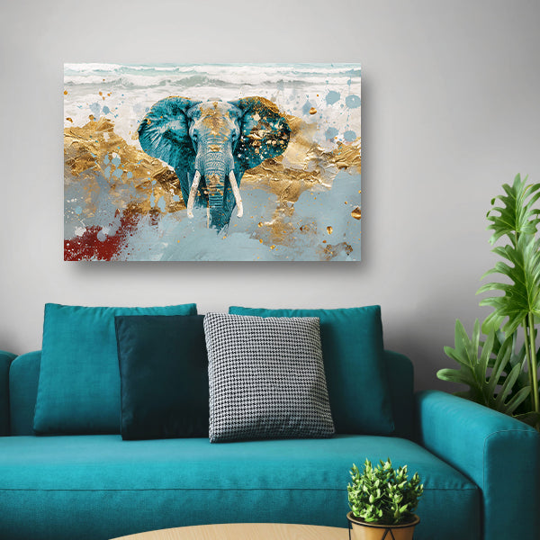 Dynamische abstracte olifant bij zee acrylglas