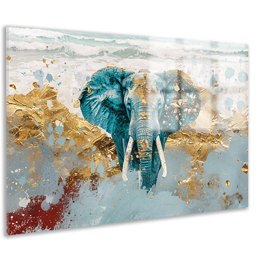 Dynamische abstracte olifant bij zee acrylglas