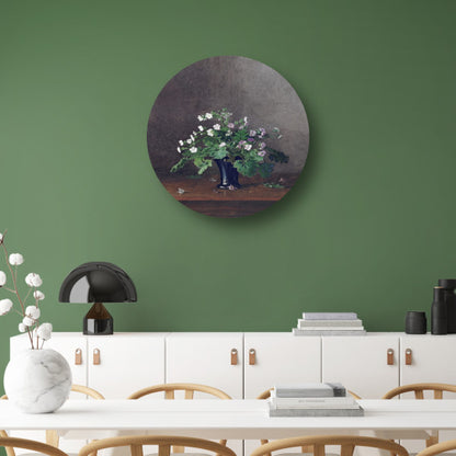 Vaas met bloemen - Léon Bonvin aluminium muurcirkel