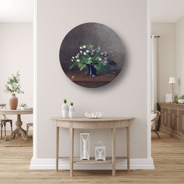 Vaas met bloemen - Léon Bonvin aluminium muurcirkel