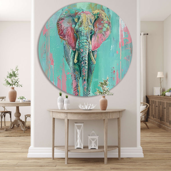 Abstract kleurrijk olifant schilderij forex muurcirkel