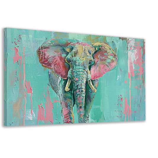 Abstract kleurrijk olifant schilderij op canvas canvas